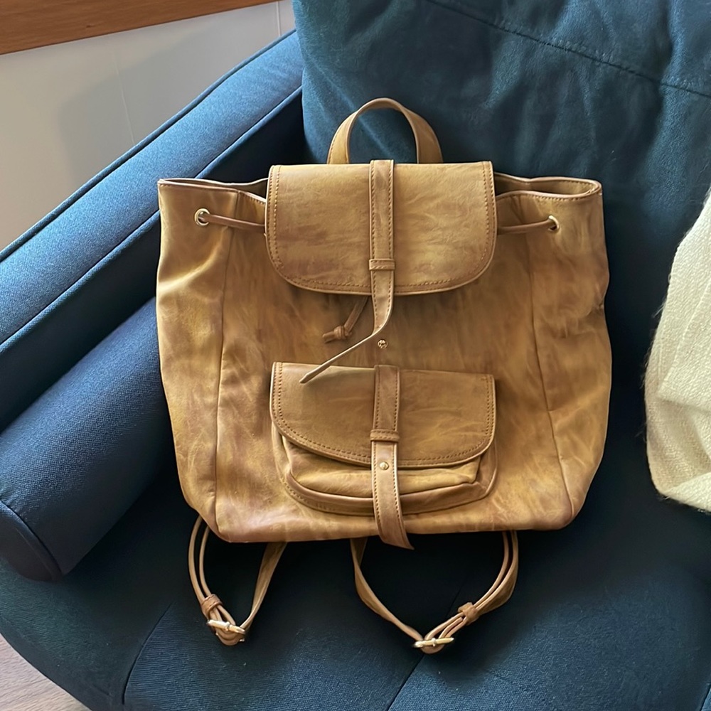 Leather style backpack